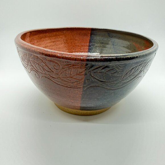 None Other - 4" Glazed Stoneware Bowl, Signed by Unidentified Artist, 7" in Diameter